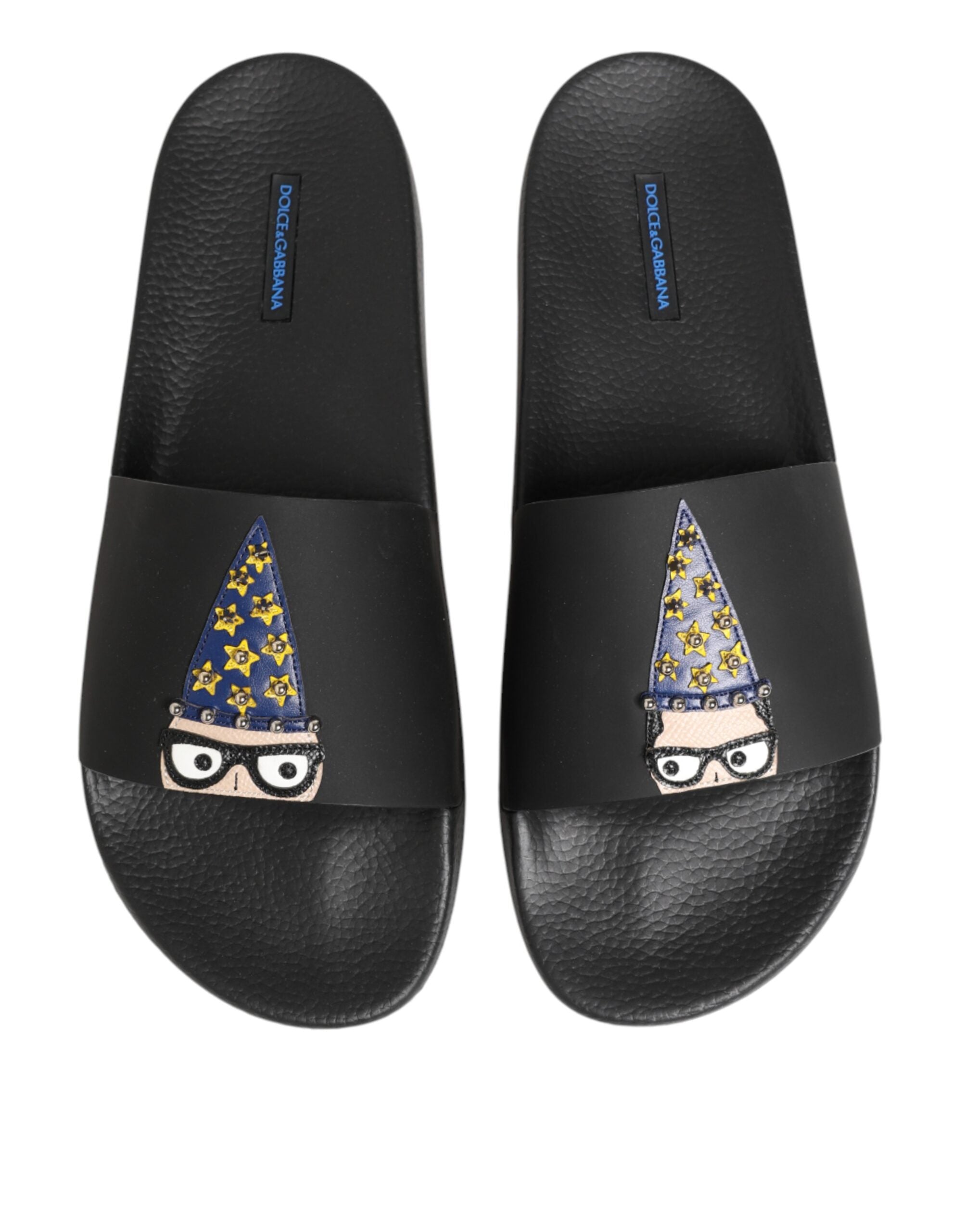 Dolce & Gabbana Schwarze Ledersandalen mit Riemen für den Strand