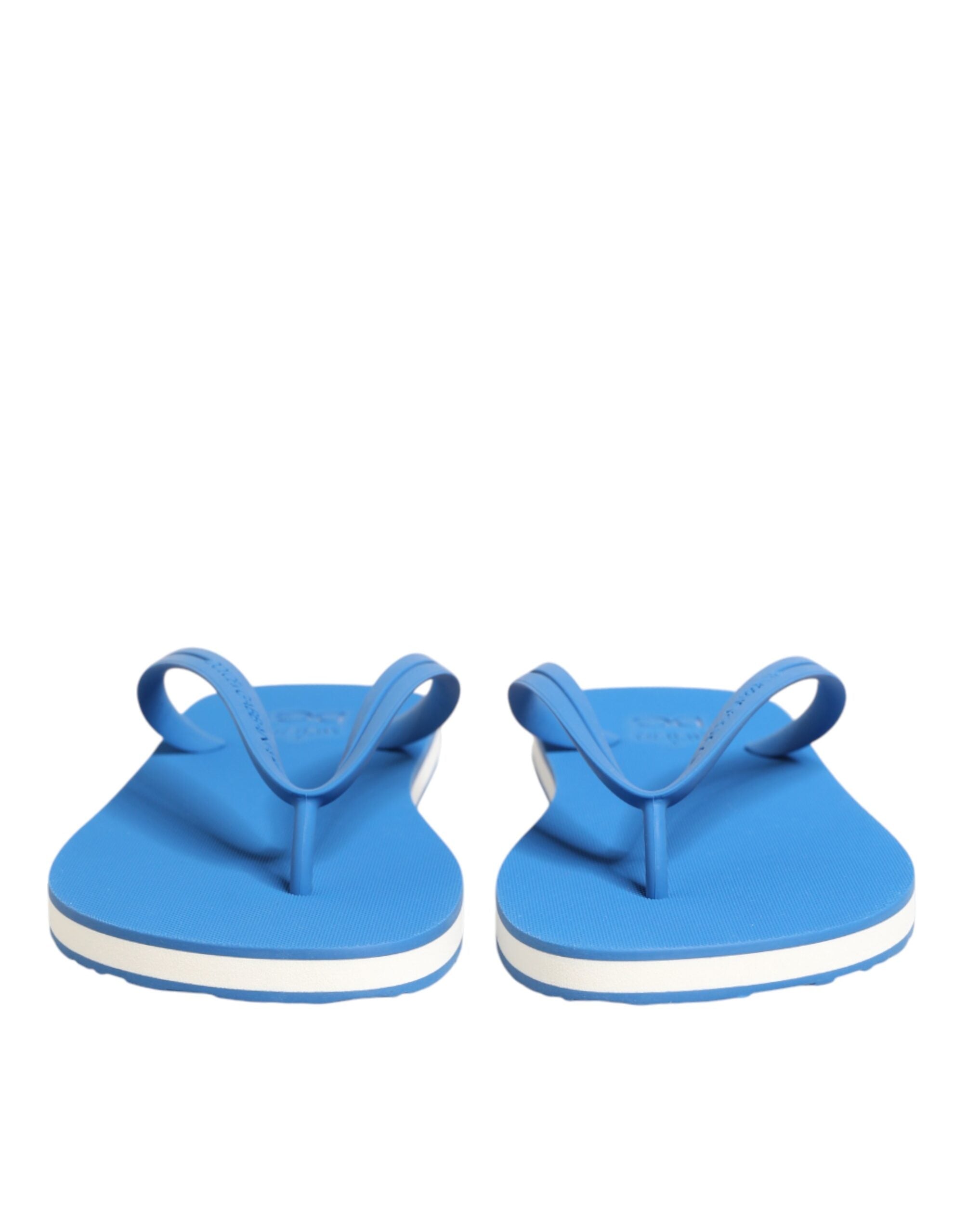 Dolce & Gabbana Blaue und Weiße Logo-Strandschuhe