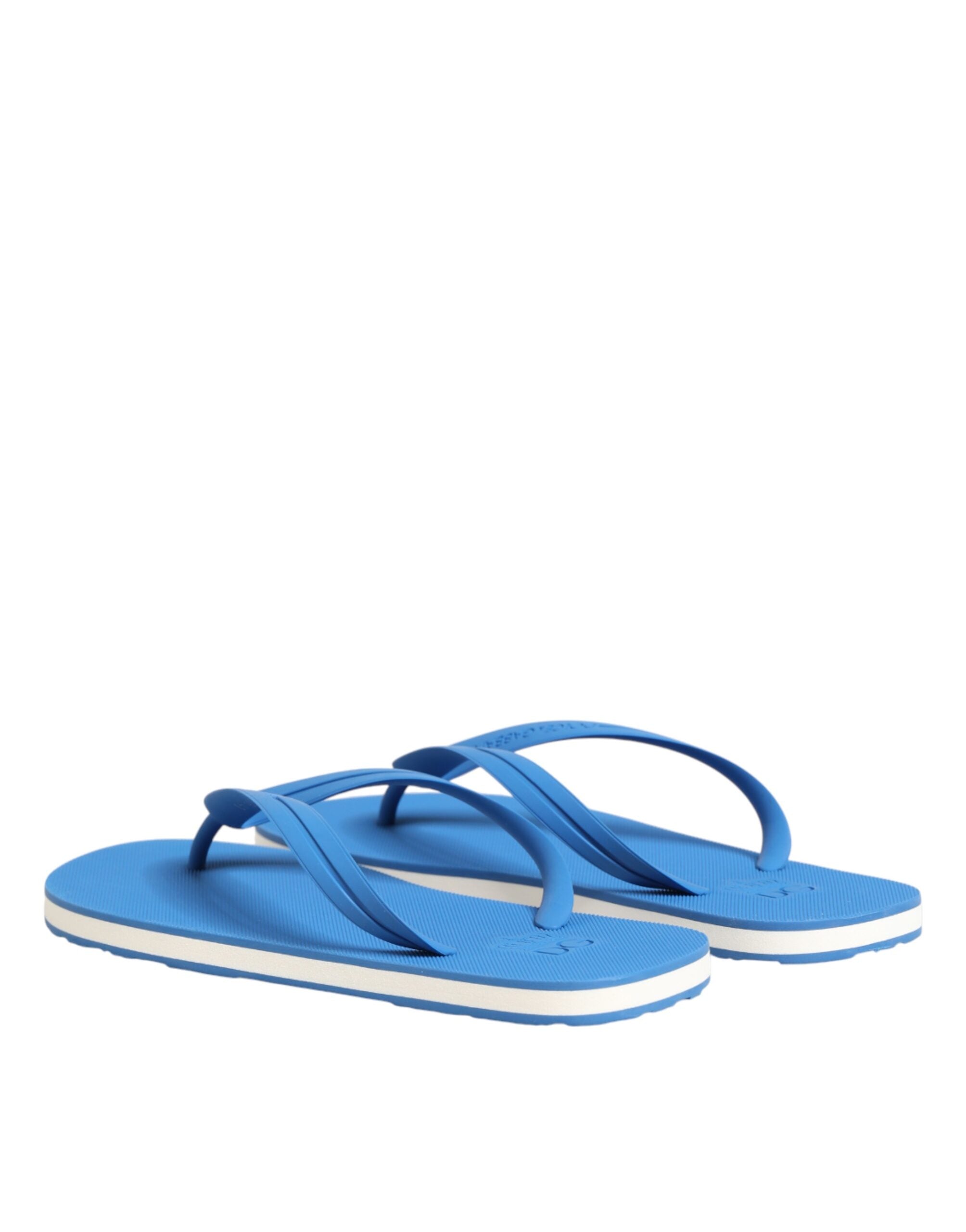 Dolce & Gabbana Blaue und Weiße Logo-Strandschuhe