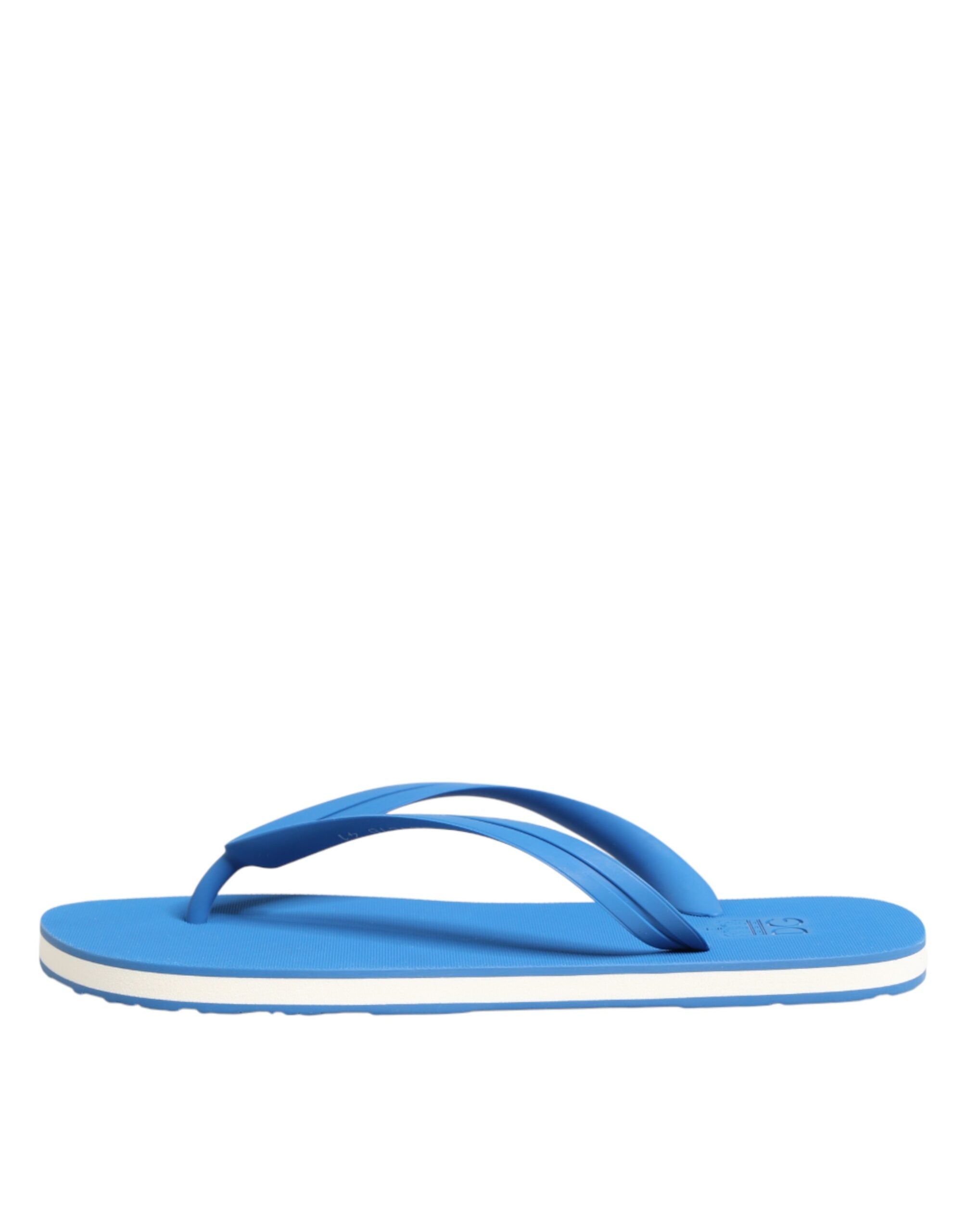 Dolce & Gabbana Blaue und Weiße Logo-Strandschuhe