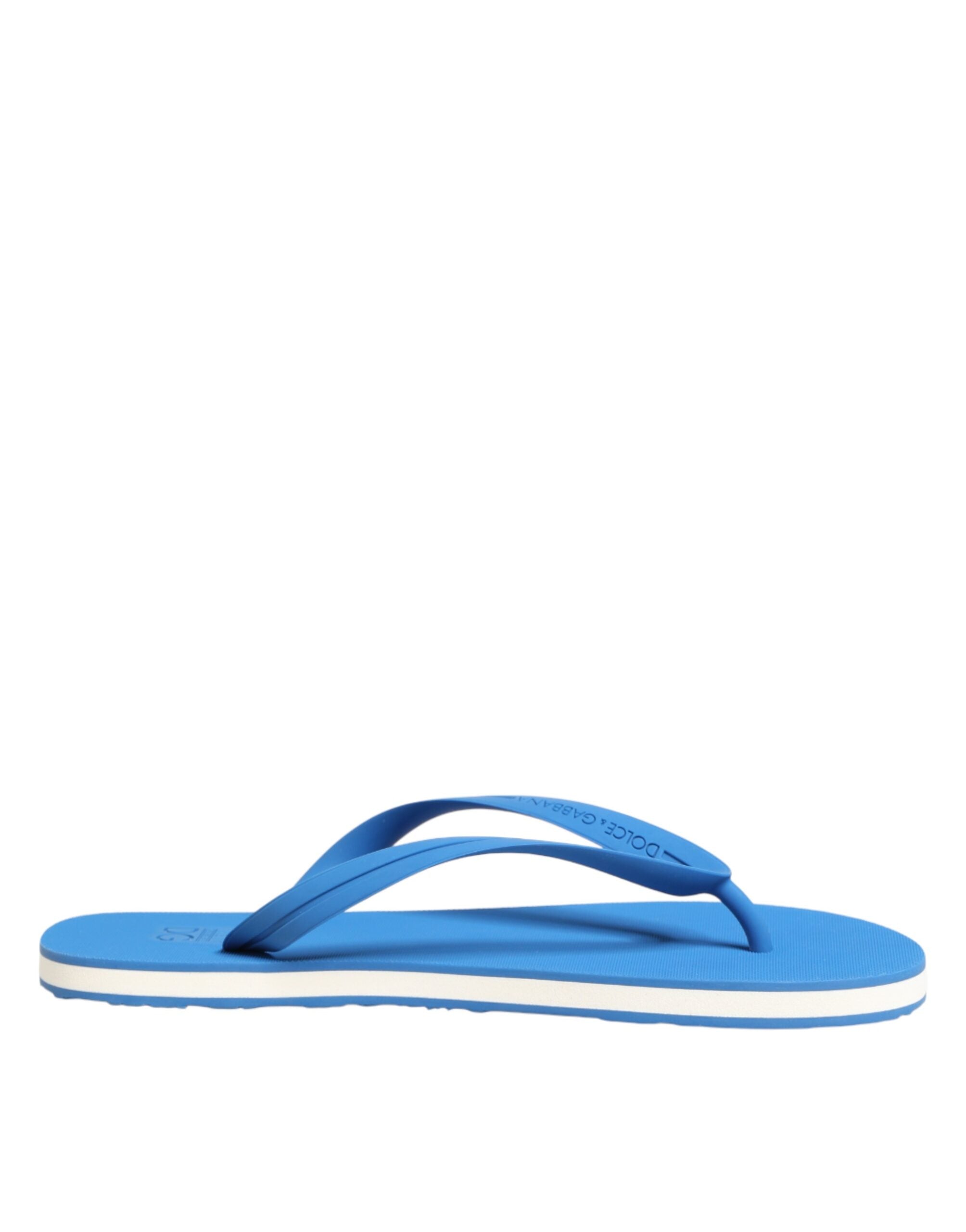 Dolce & Gabbana Blaue und Weiße Logo-Strandschuhe