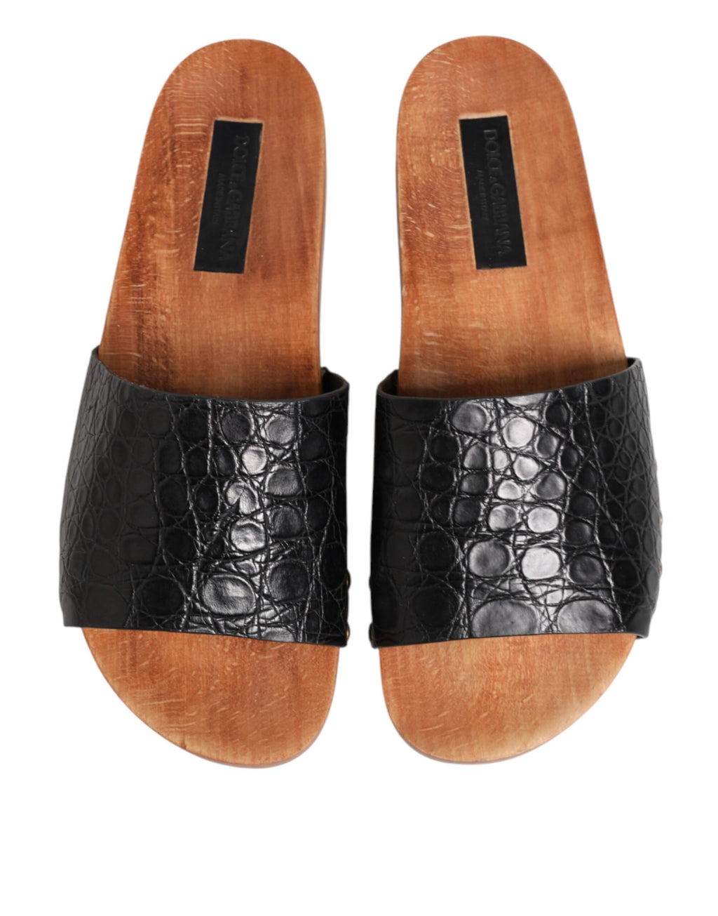 Dolce & Gabbana Black and Brown Leather Sandals