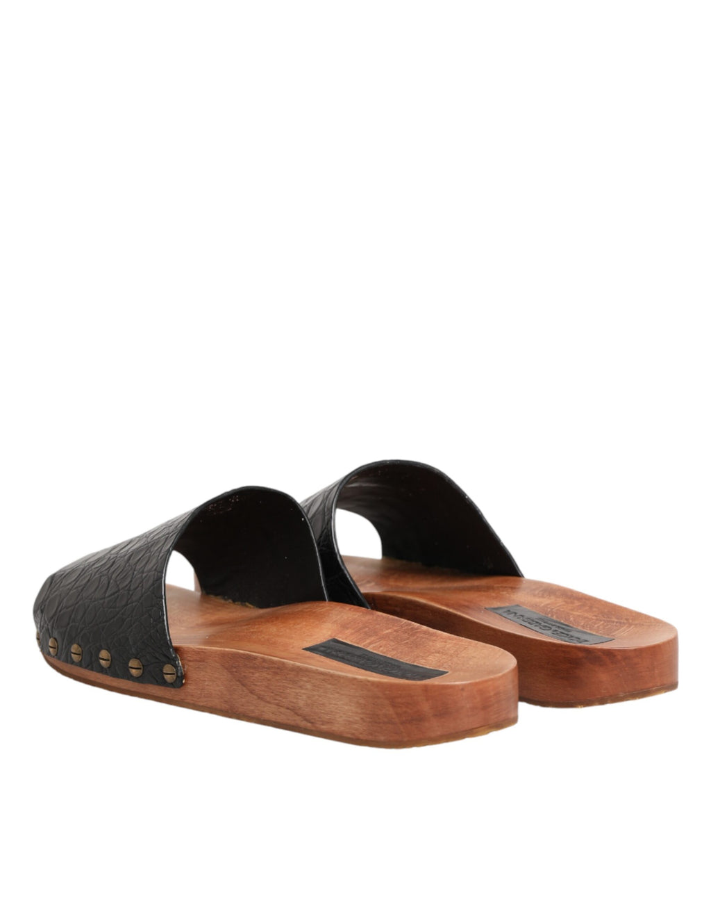 Dolce & Gabbana Black and Brown Leather Sandals