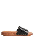 Dolce & Gabbana Black and Brown Leather Sandals