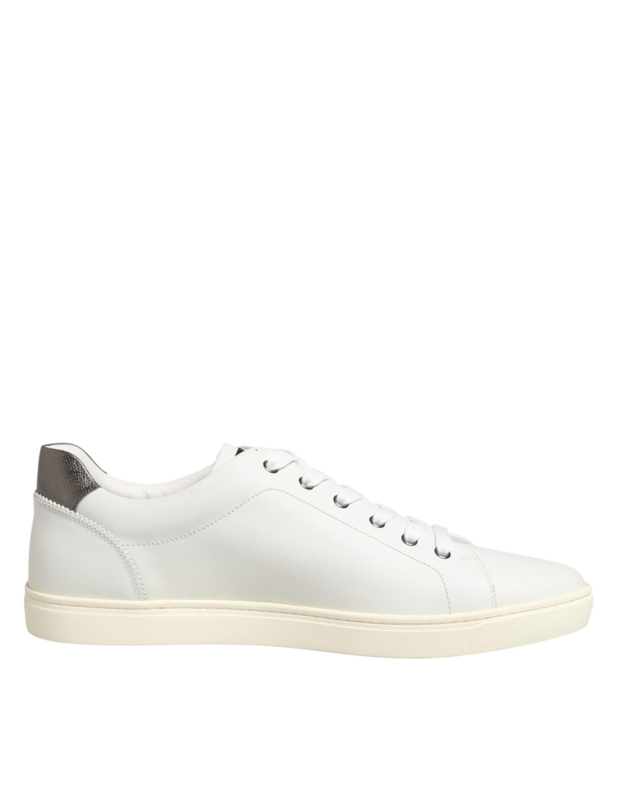 Dolce & Gabbana Weiße Sneakers aus Leder mit Herz-Applikation