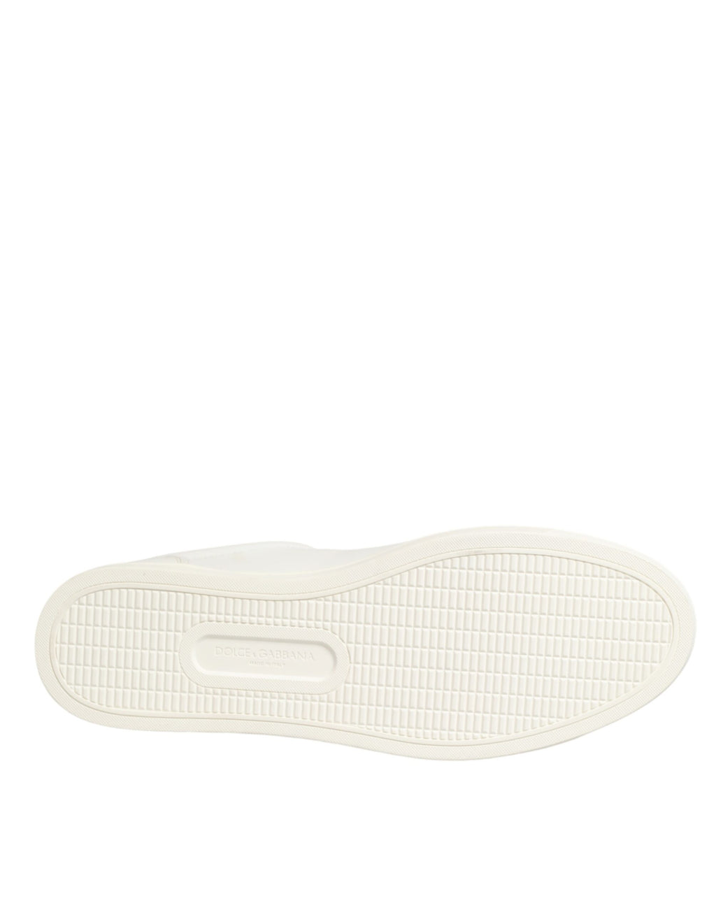 Dolce & Gabbana White Leather Sneakers with Heart Appliqué