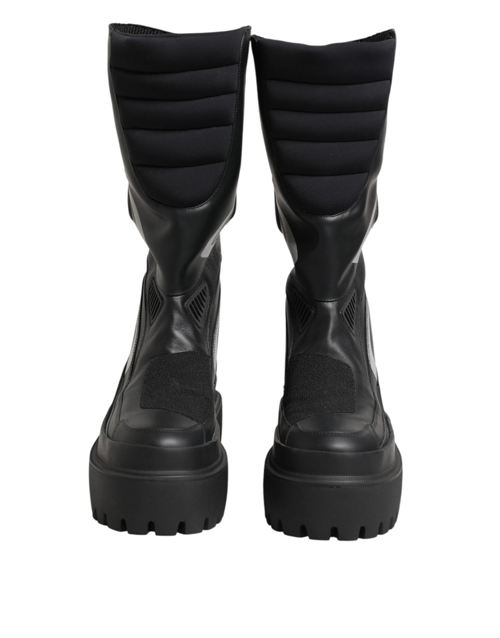 Dolce & Gabbana Black Mid-Calf Leather Biker Boots