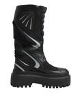 Dolce & Gabbana Black Mid-Calf Leather Biker Boots