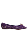 Dolce & Gabbana Lila Taormina-Spitzen-Ballerinas mit Kristallen
