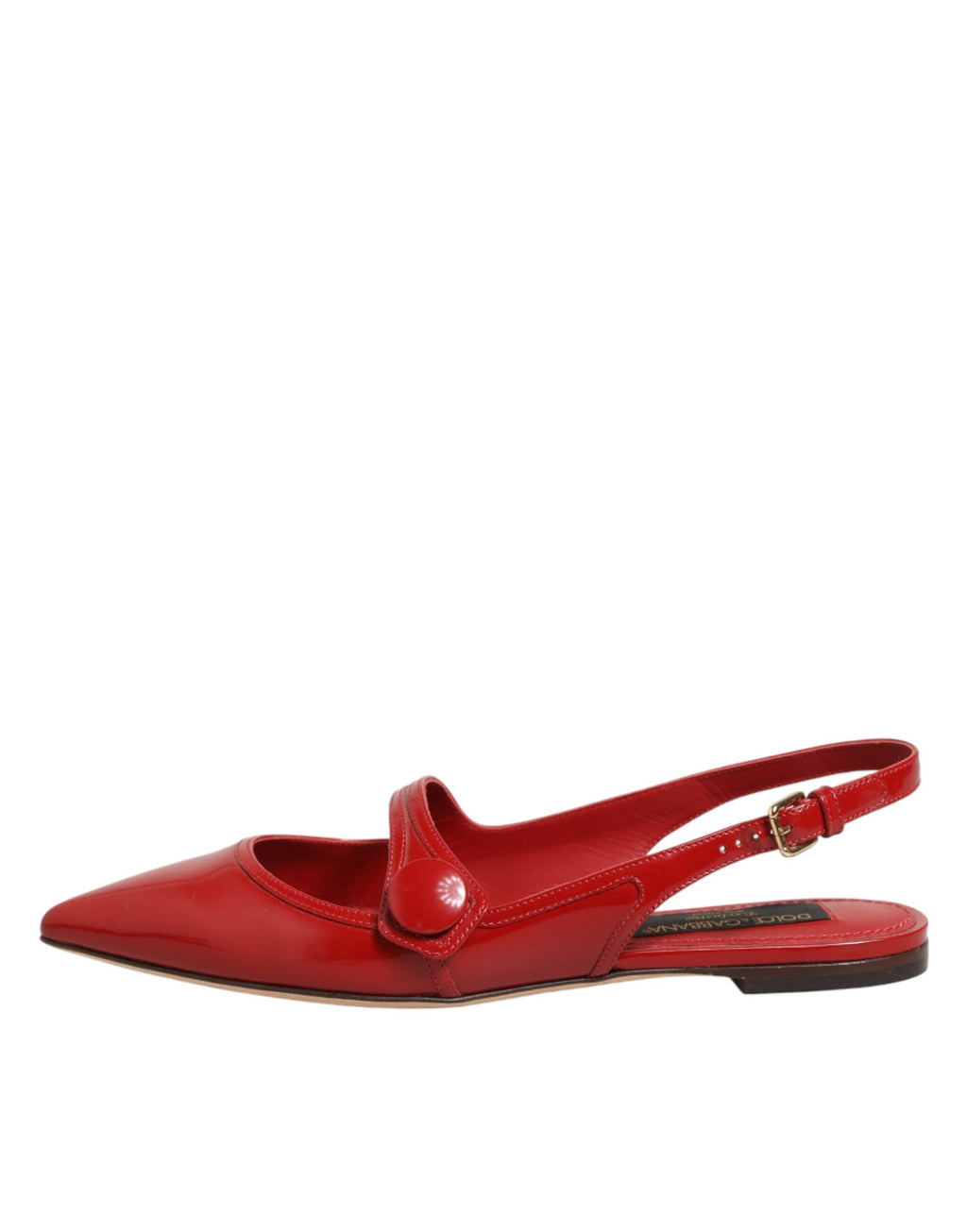 Dolce & Gabbana Red Leather Slingback Ballerinas
