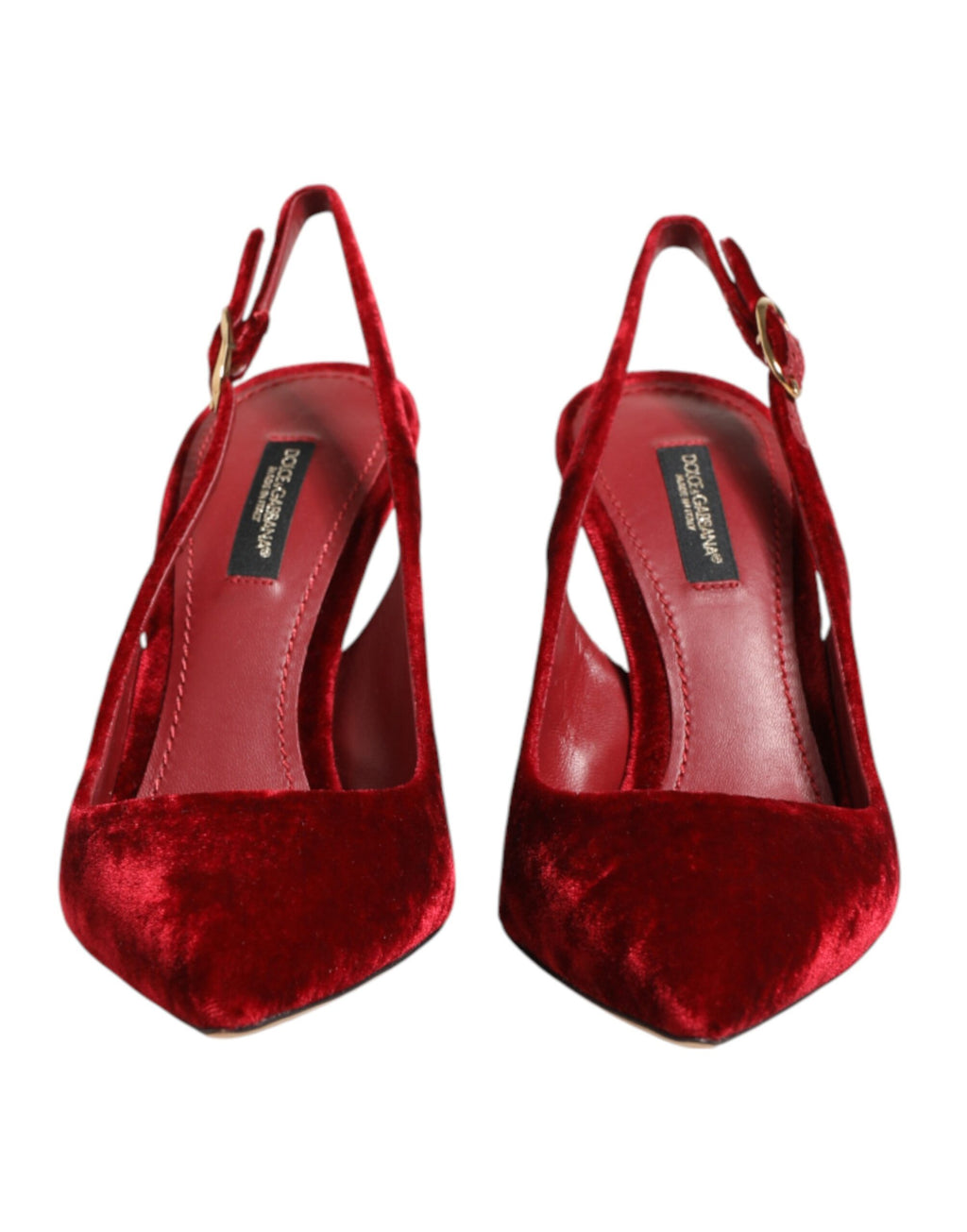 Dolce & Gabbana Red Suede High-Heel Slingback Sandals