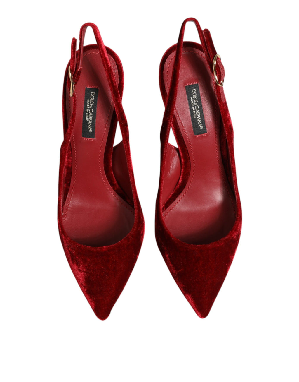 Dolce & Gabbana Red Suede High-Heel Slingback Sandals