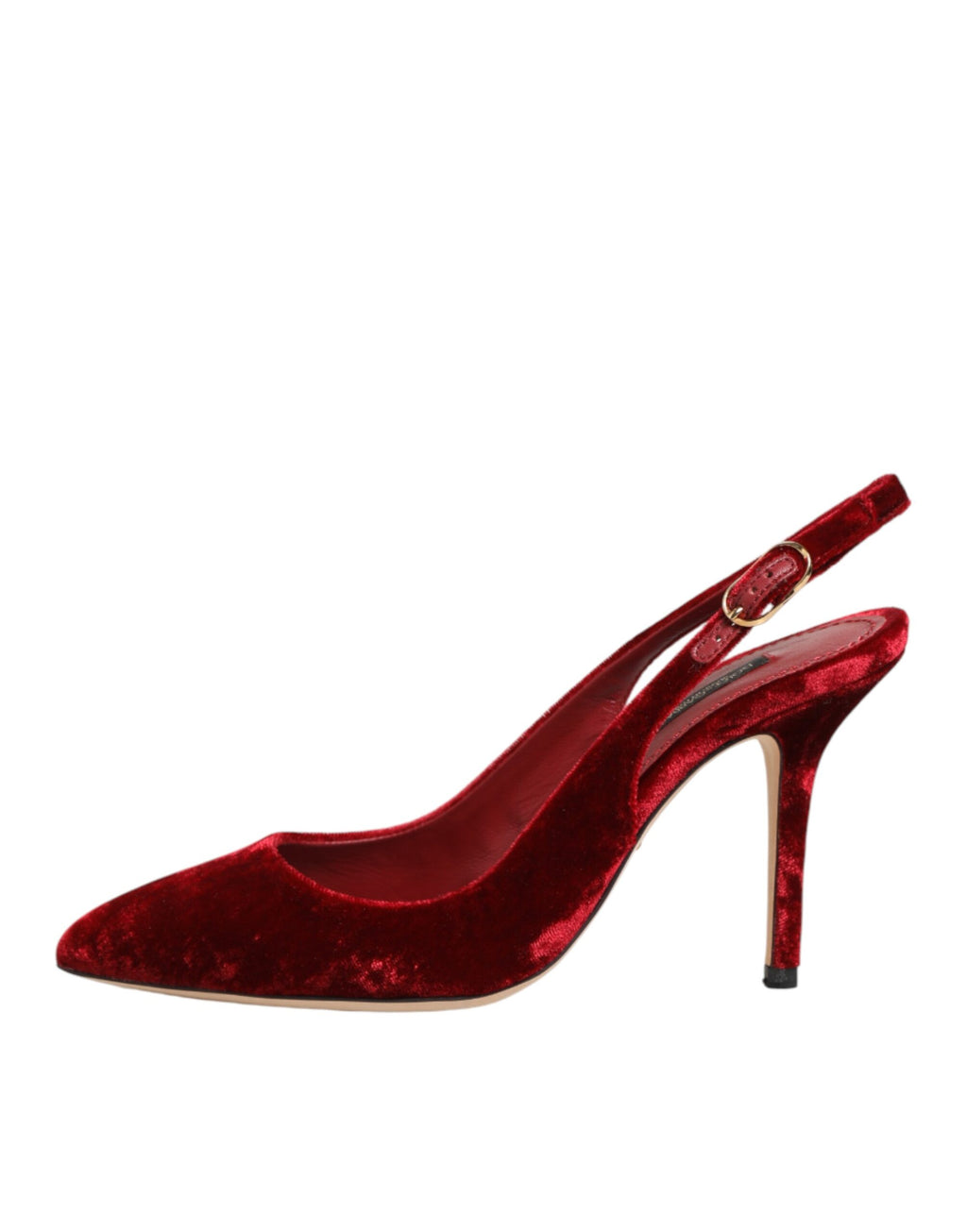 Dolce & Gabbana Red Suede High-Heel Slingback Sandals