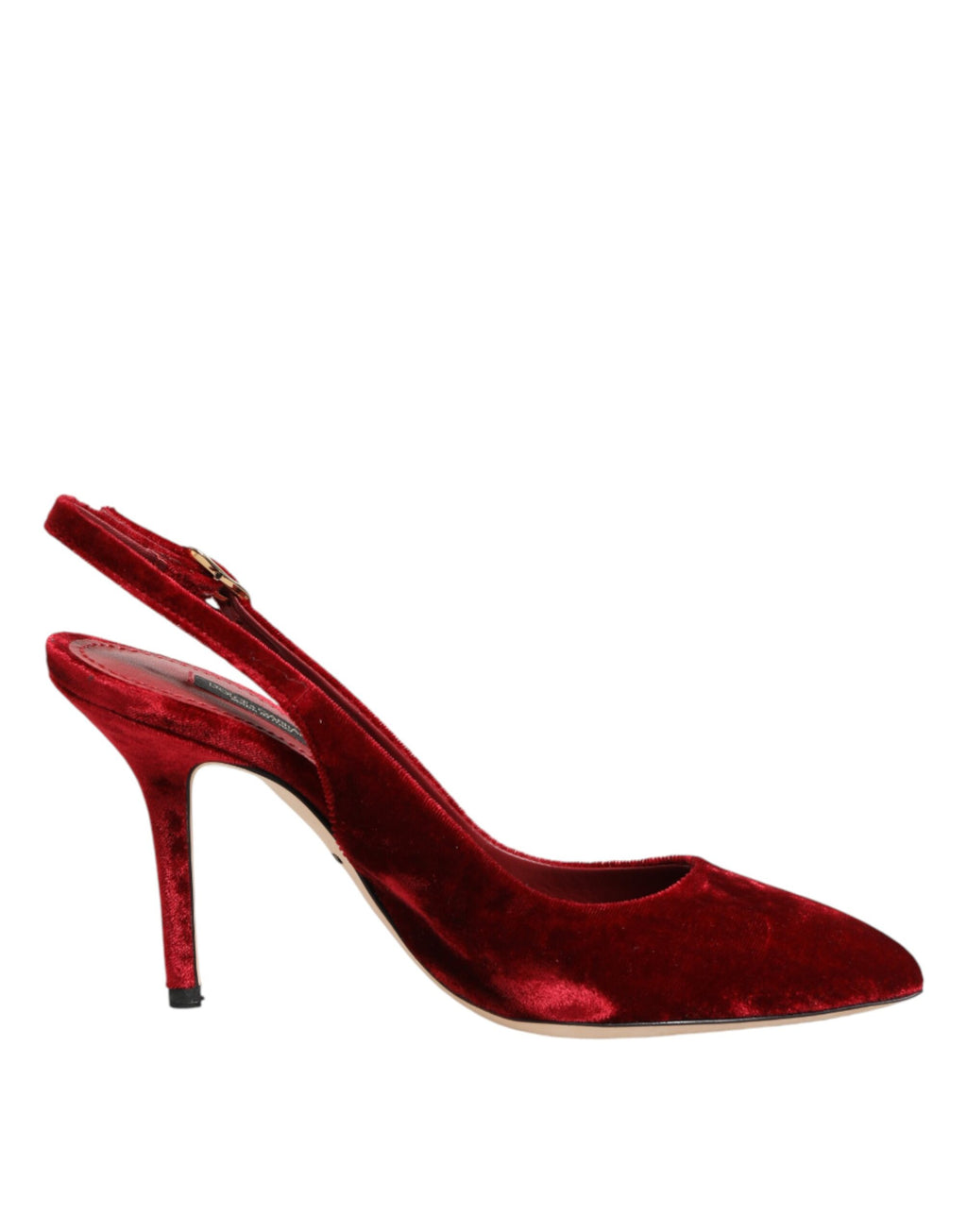 Dolce & Gabbana Red Suede High-Heel Slingback Sandals