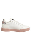 Dolce & Gabbana Weiße Leder-Sneaker mit Herz-Motiv