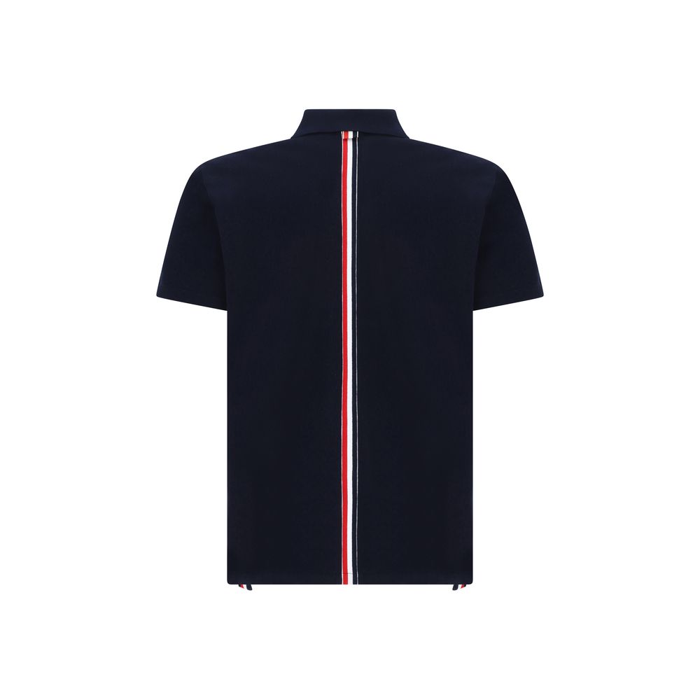 Thom Browne Blaues Baumwoll-Polohemd