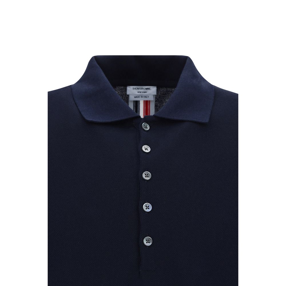 Thom Browne Blaues Baumwoll-Polohemd