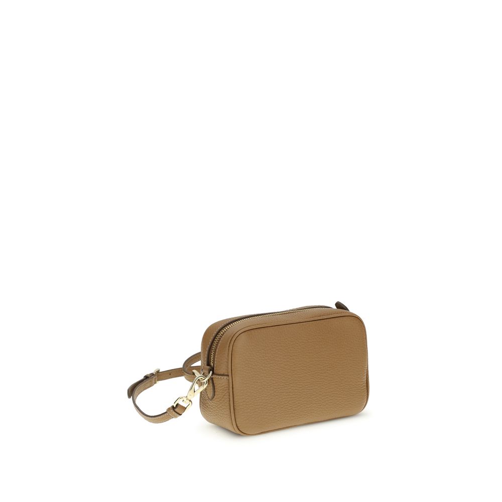 Prada Beigefarbene Kalbshaut Bos Taurus Schultertasche