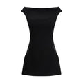 Marine Serre Black Bouclé Wool Dress