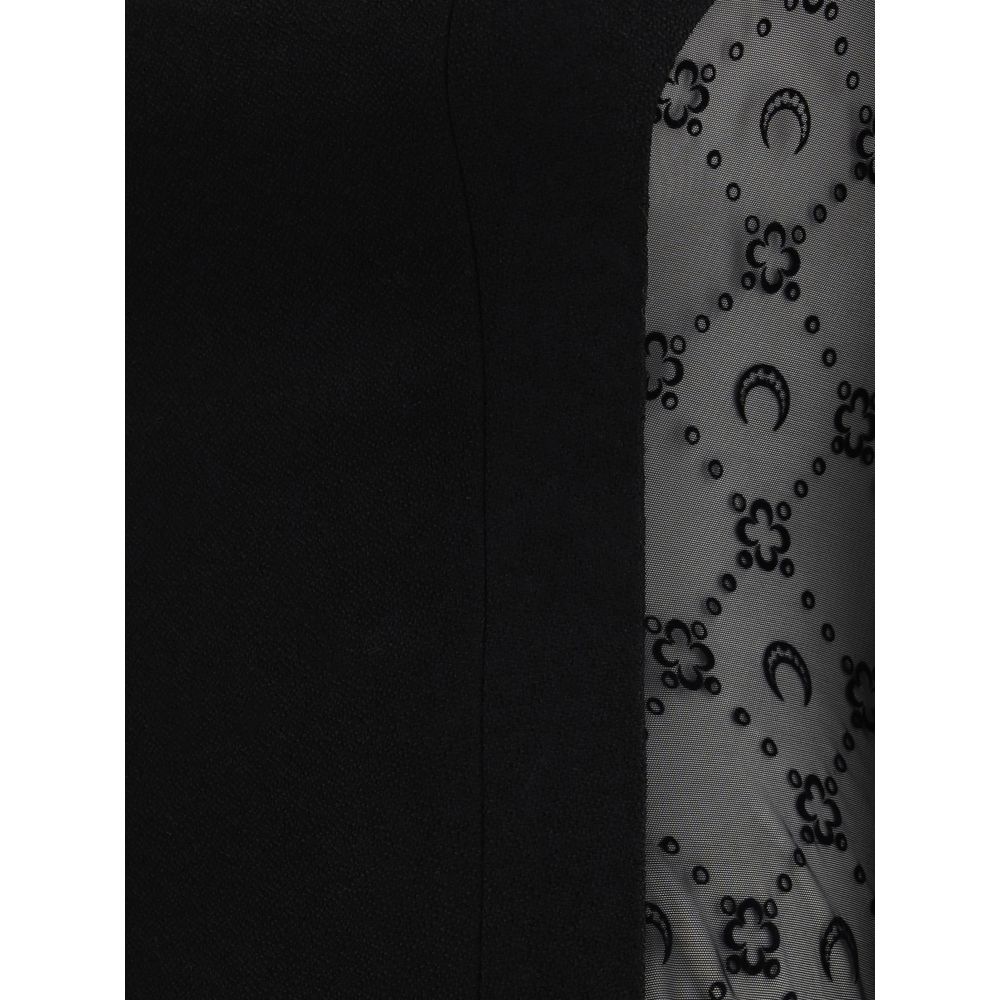 Marine Serre Black Bouclé Wool Dress