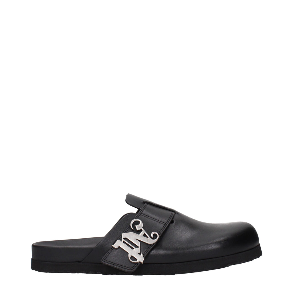 Palm Angels Schwarze Leder-Slipper