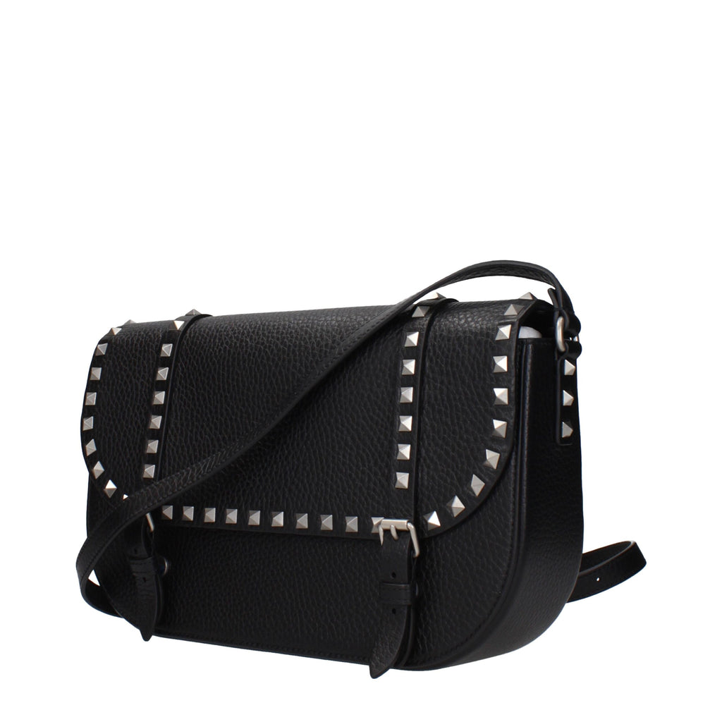 Valentino Garavani Schwarze Leder Umhängetasche