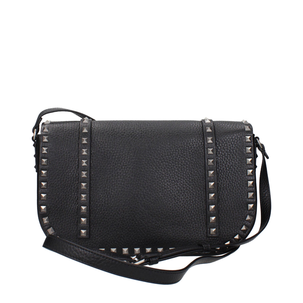 Valentino Garavani Schwarze Leder Umhängetasche
