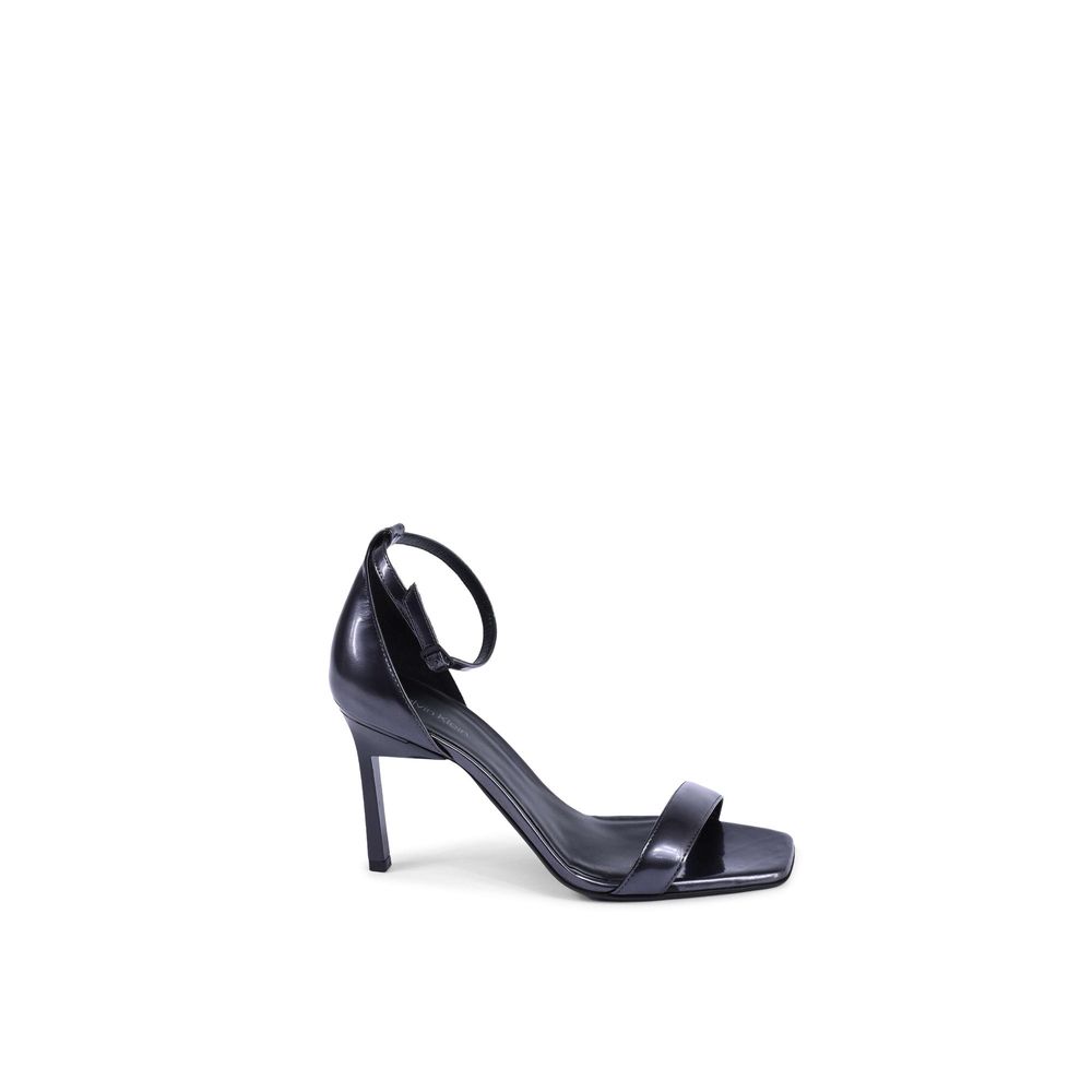 Calvin Klein Black Leather Stiletto Sandals
