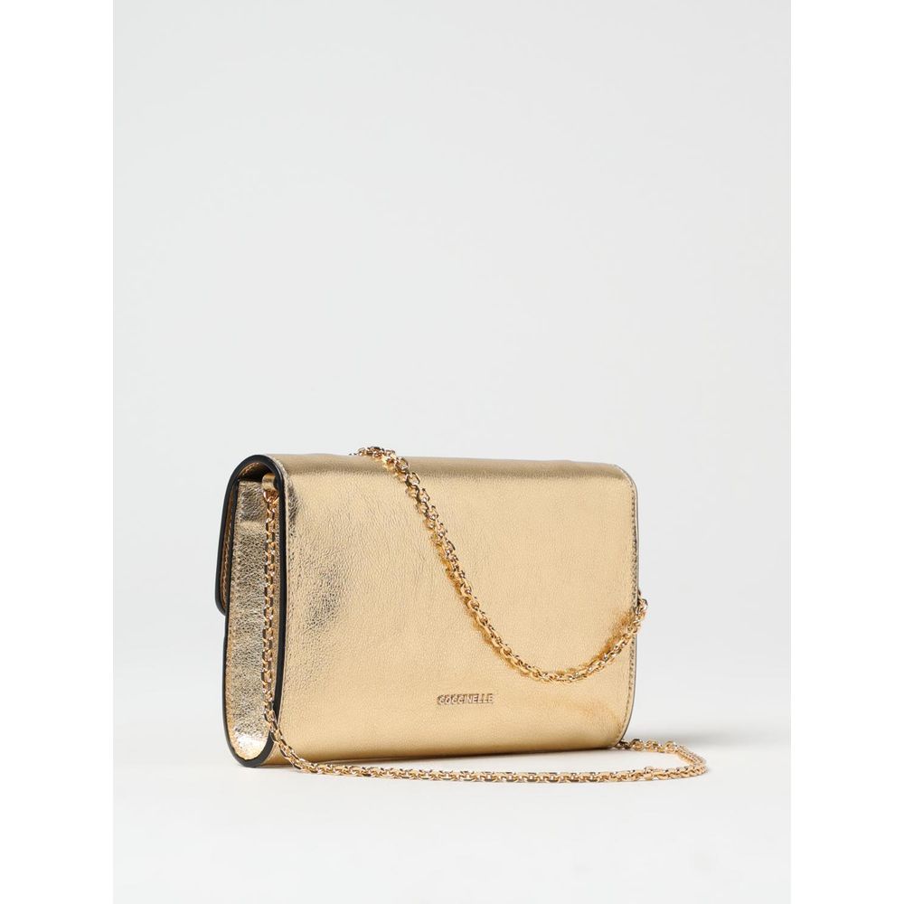 Coccinelle Goldene Lederhandtasche