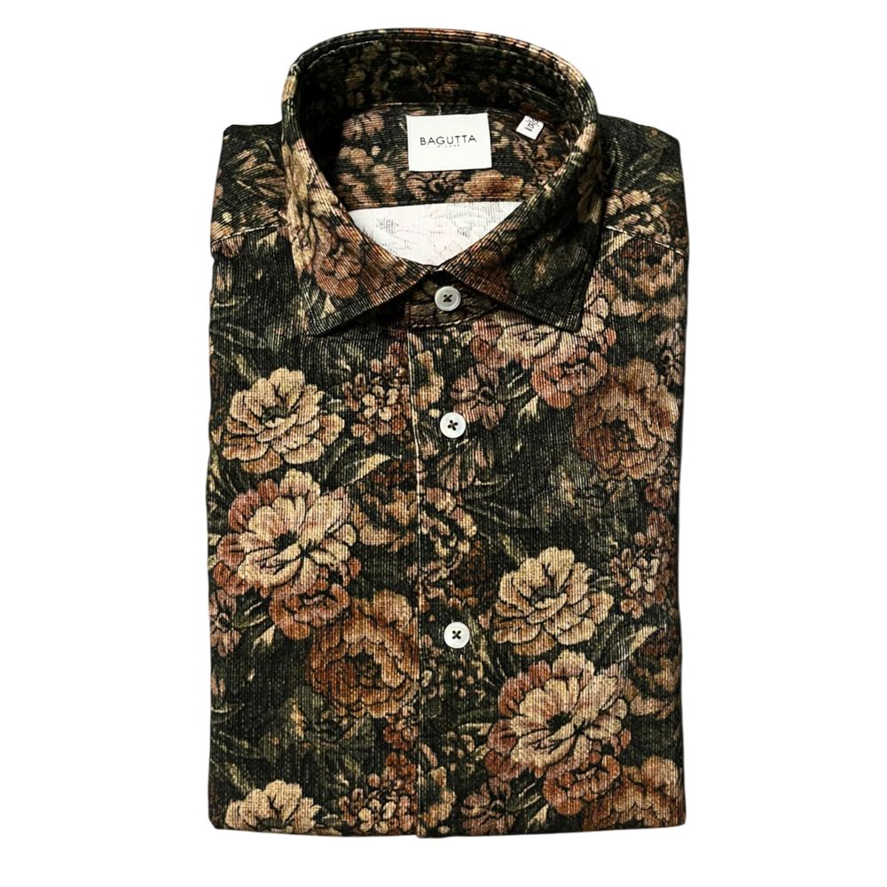 Bagutta Cotton Shirt with Fantasy Print