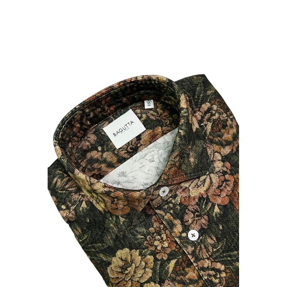 Bagutta Cotton Shirt with Fantasy Print