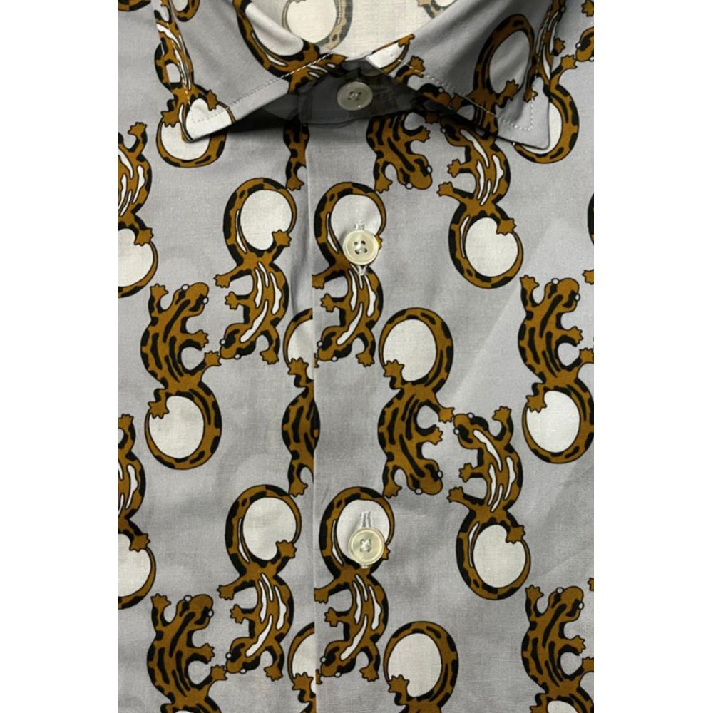 Bagutta Cotton Shirt with Fantasy Print