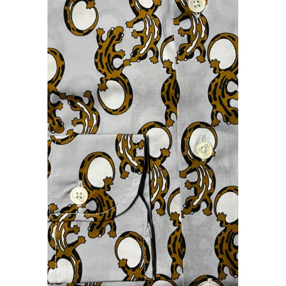 Bagutta Cotton Shirt with Fantasy Print