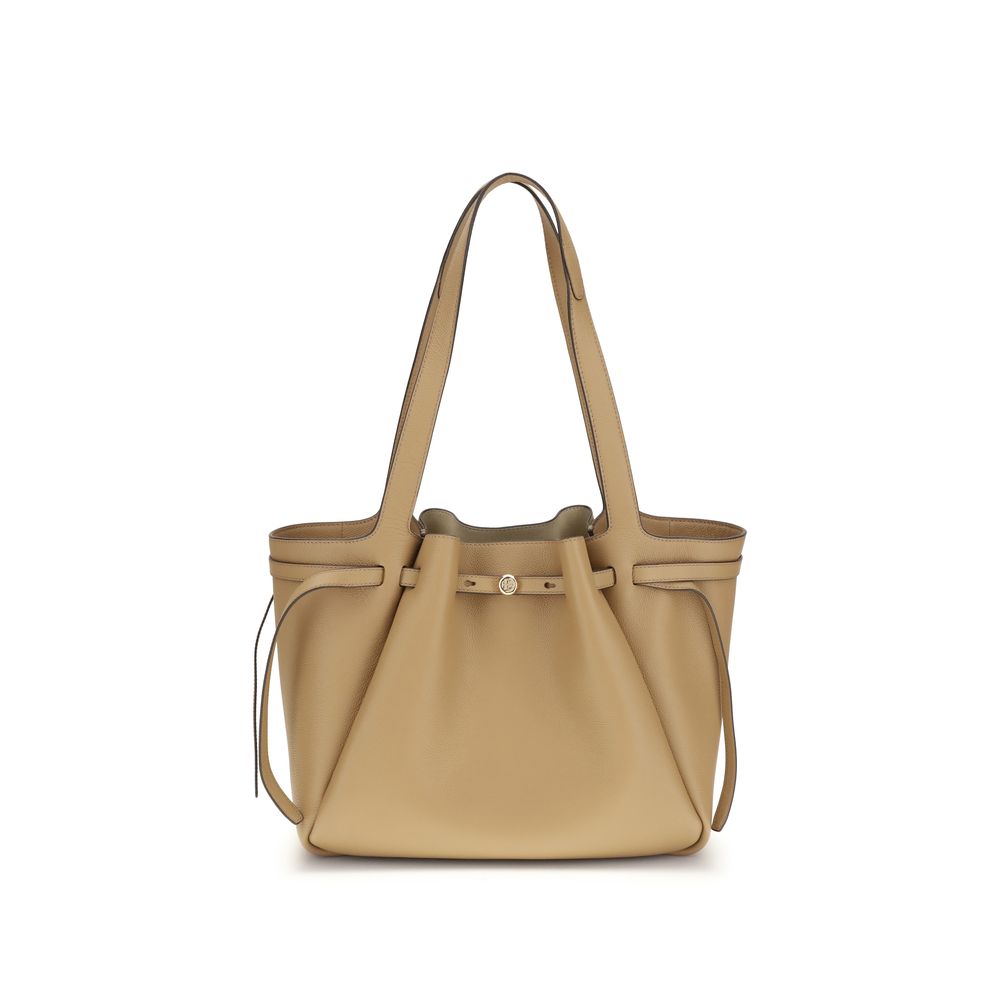Tory Burch Beigefarbene Lederhandtasche