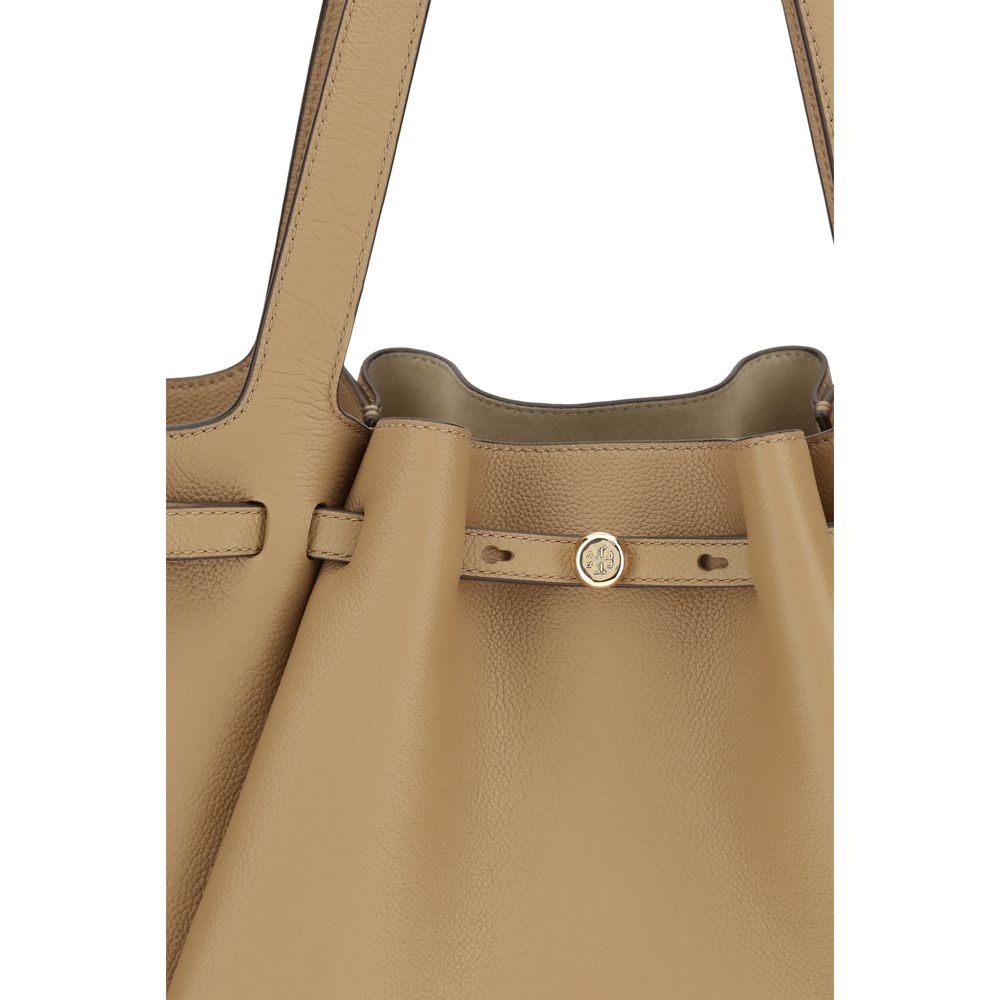 Tory Burch Beigefarbene Lederhandtasche