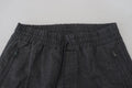 Dolce & Gabbana Gestreifte Woll-Skinny-Hose in Grau