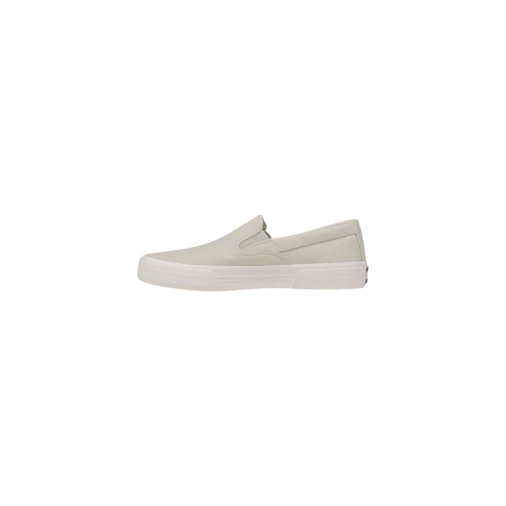 Tommy Hilfiger Beige Slip-On Loafers in Recycled Cotton Canvas
