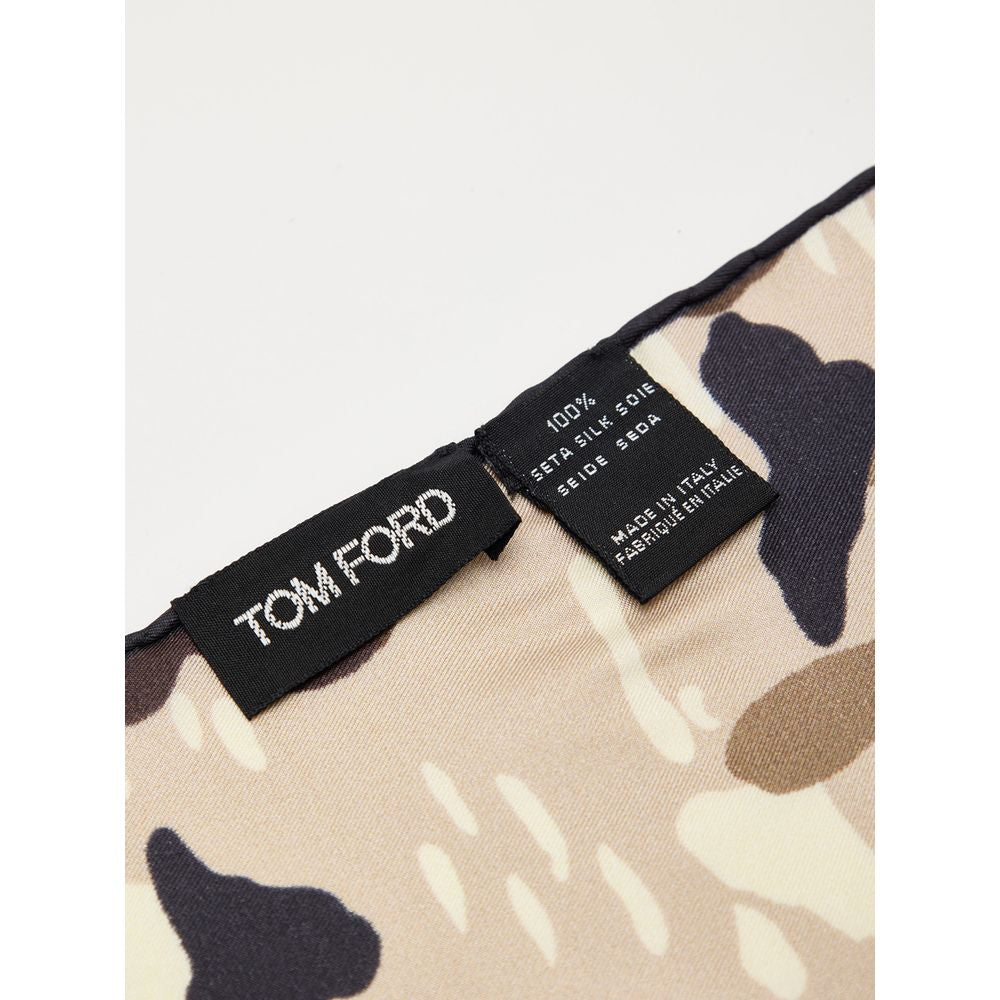 Tom Ford Beiger Seidentaschentuch