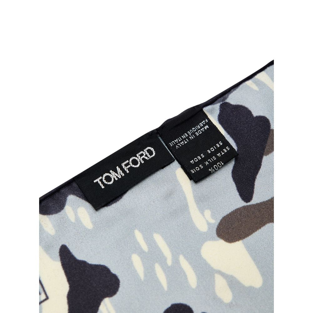 Tom Ford Graues Seidentaschentuch