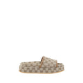 Gucci Beige Polyamid-Plateau-Sandalen