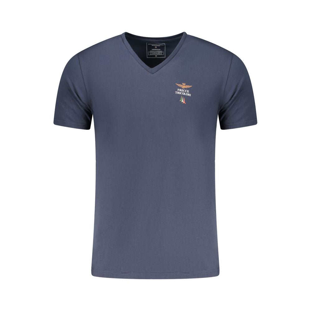 Aeronautica Militare Blu Baumwoll-T-Shirt für Herren