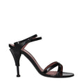 Premiata Schwarze Leder-Stiletto-Sandalen