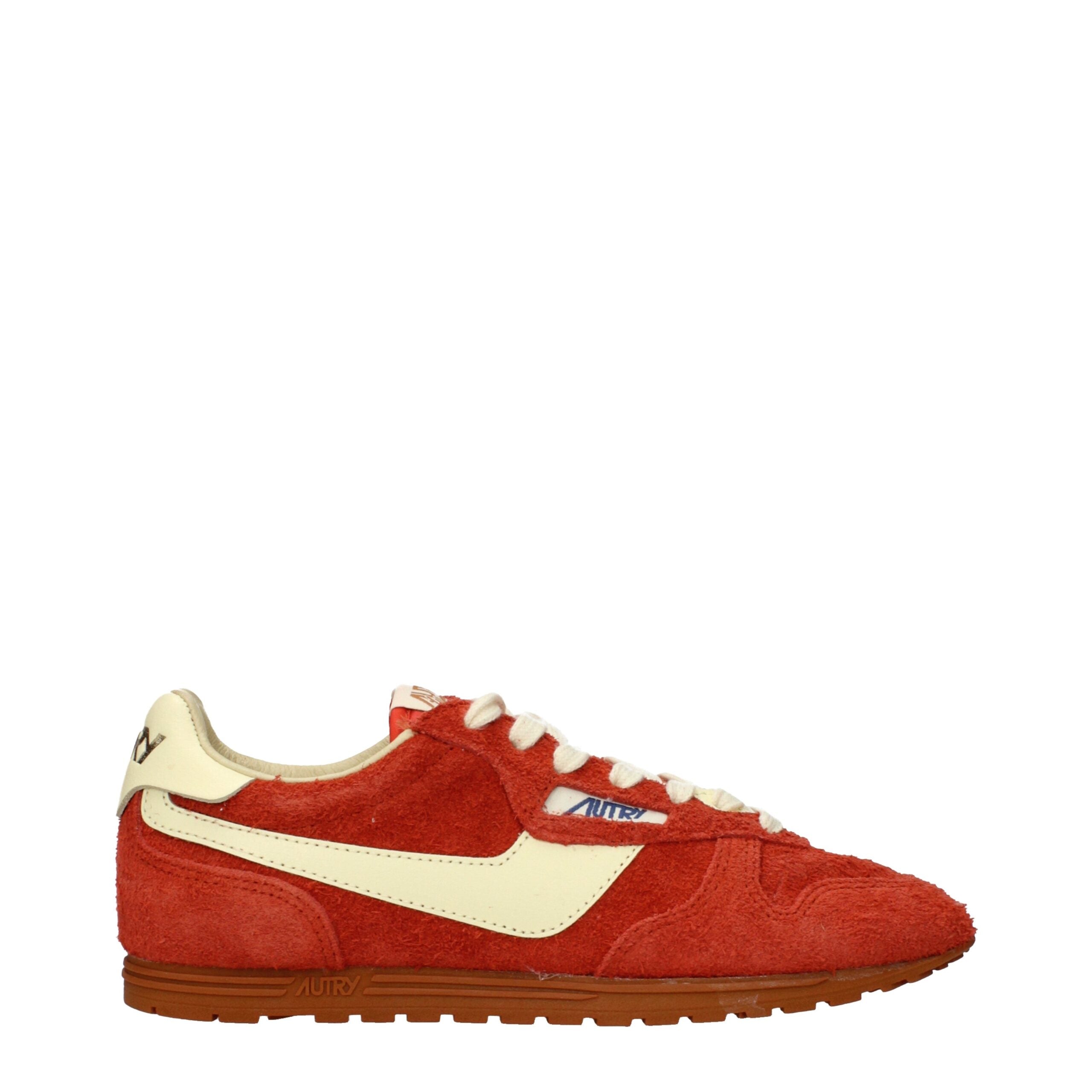 Autry Orangefarbene Wildleder-Sneaker