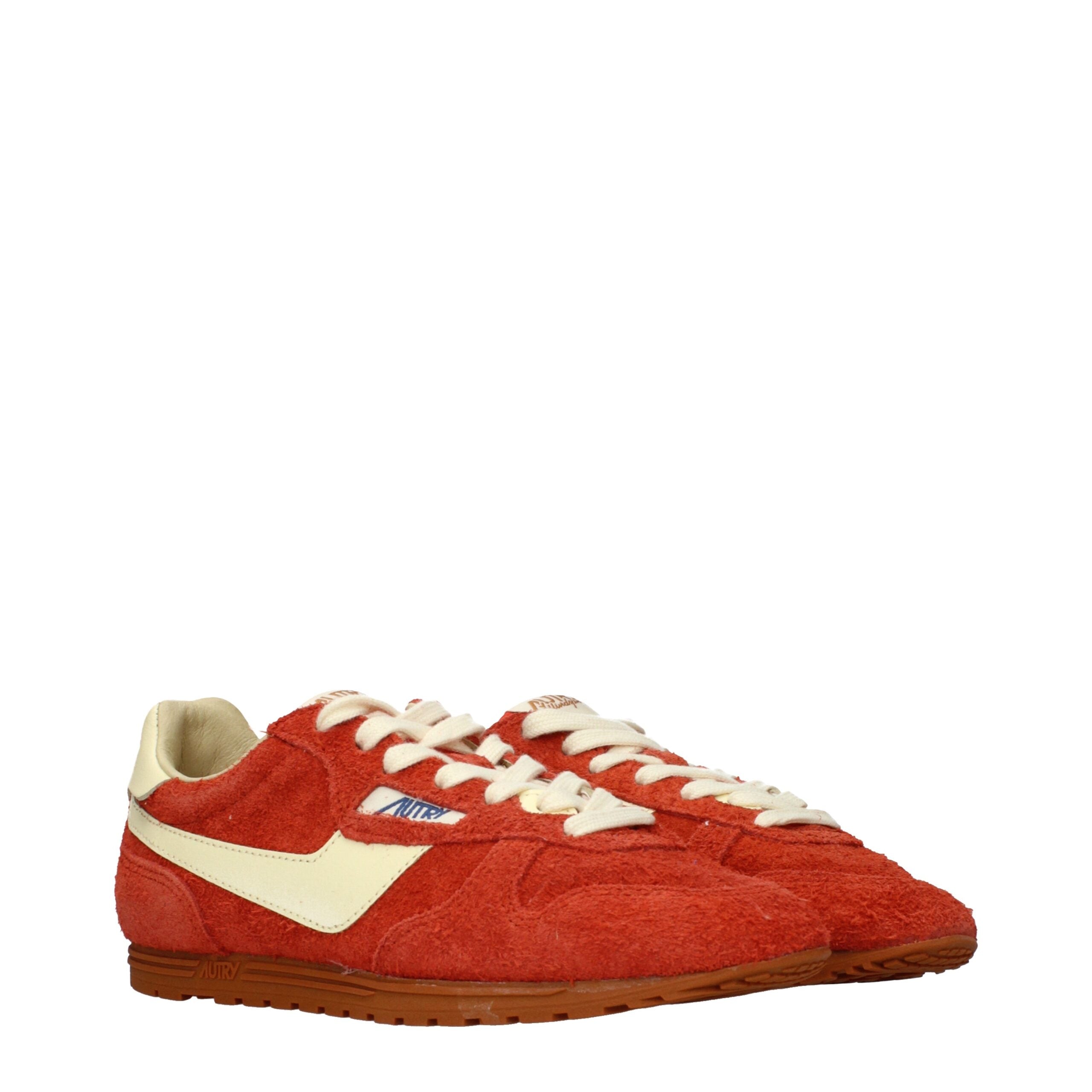 Autry Orangefarbene Wildleder-Sneaker