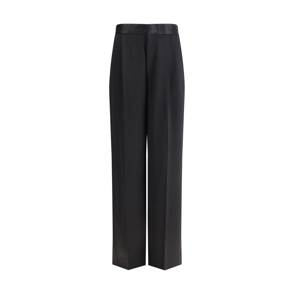 SA SU PHI Black Palazzo Silk Trousers