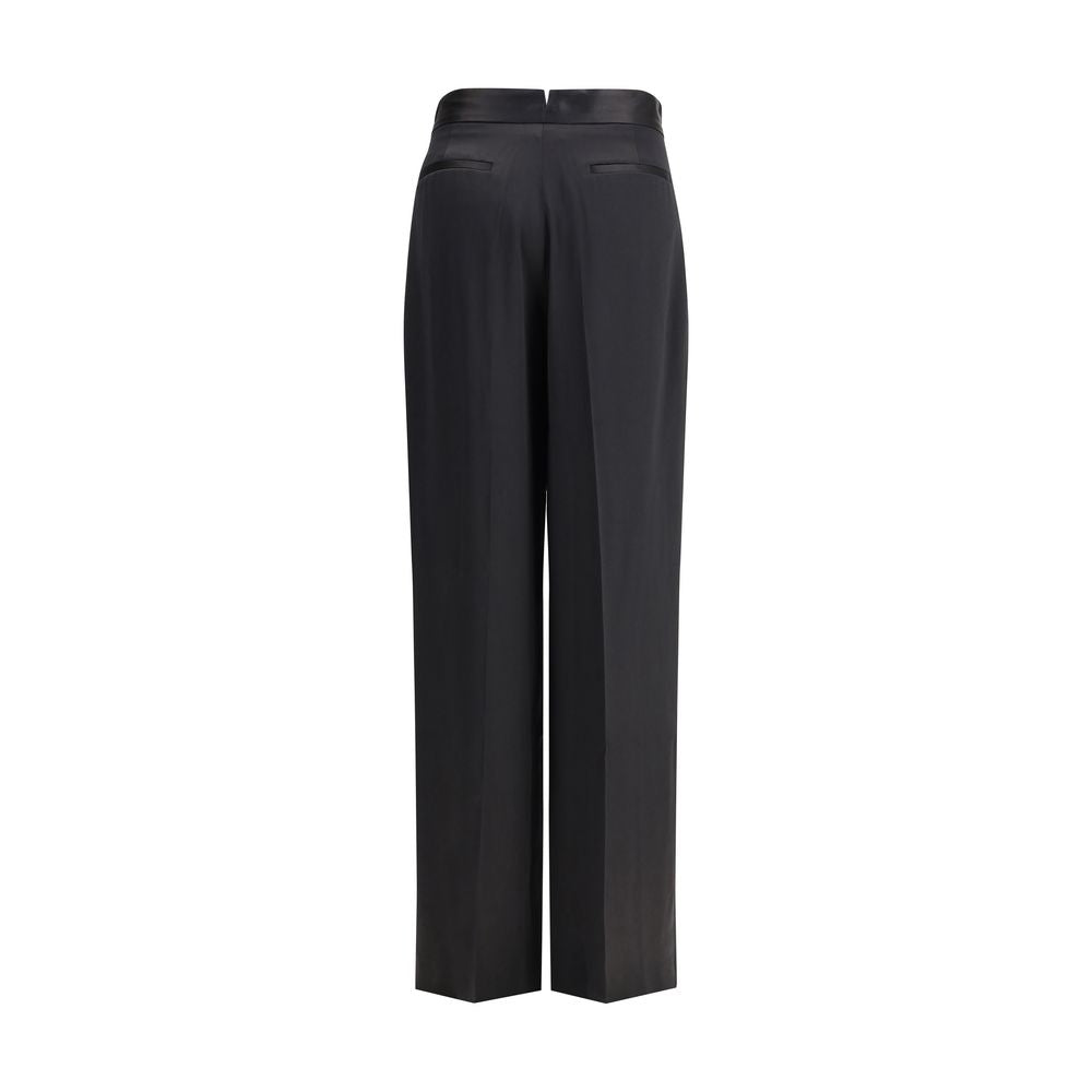 SA SU PHI Black Palazzo Silk Trousers