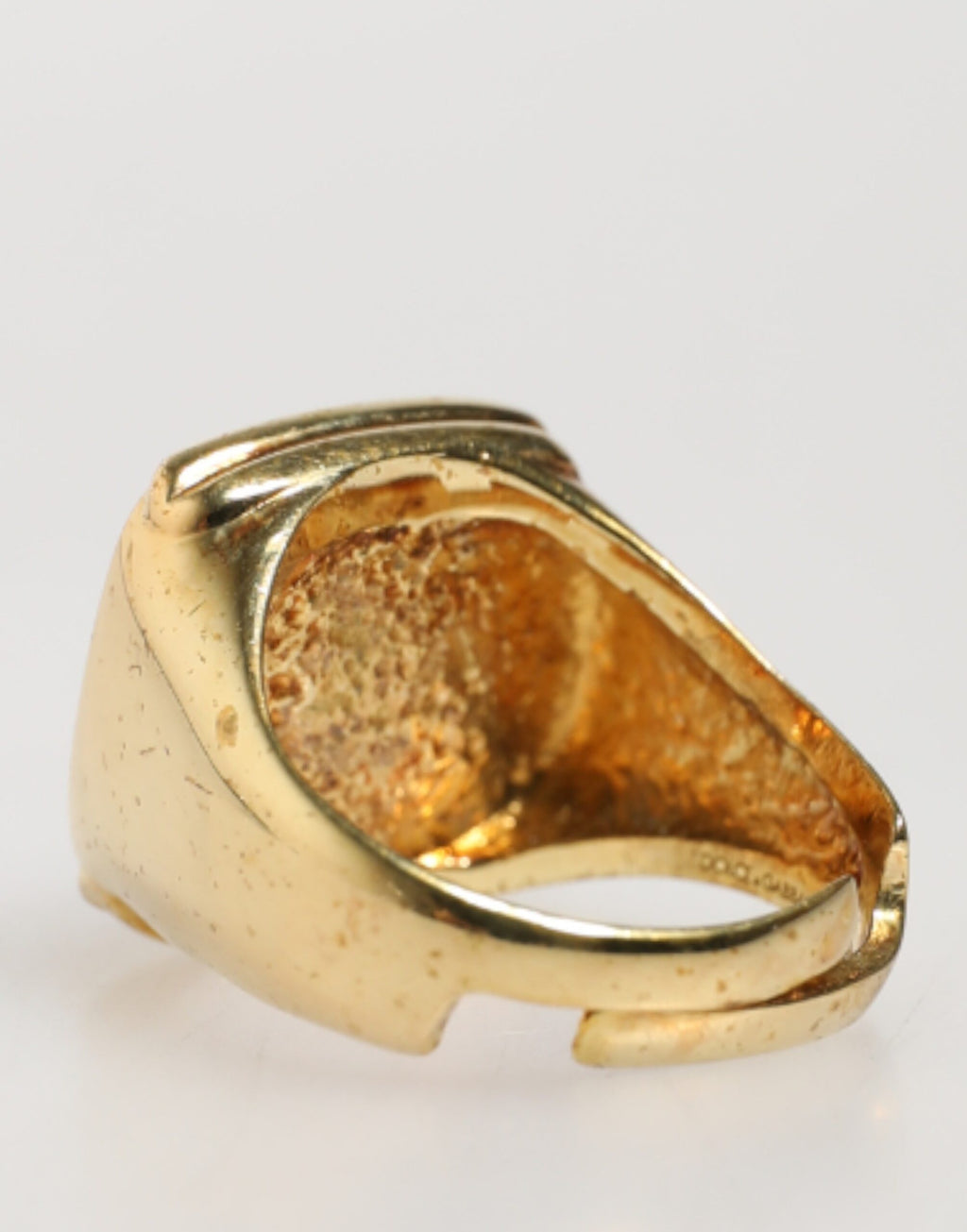 Dolce & Gabbana adjustable gold-tone ring with black enamel "J" letter