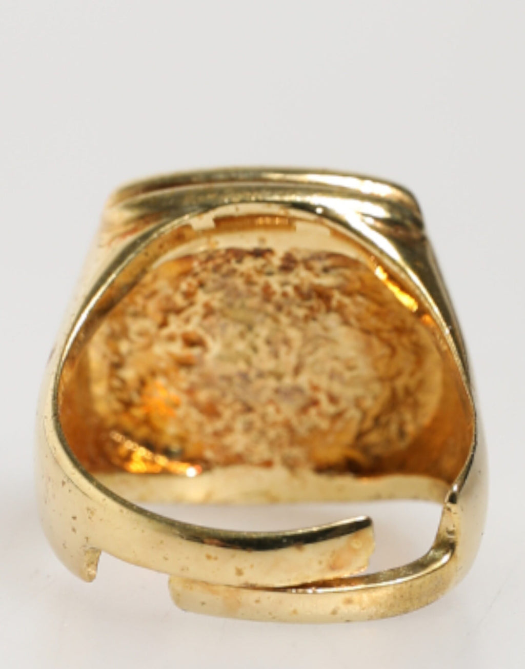 Dolce & Gabbana adjustable gold-tone ring with black enamel "J" letter