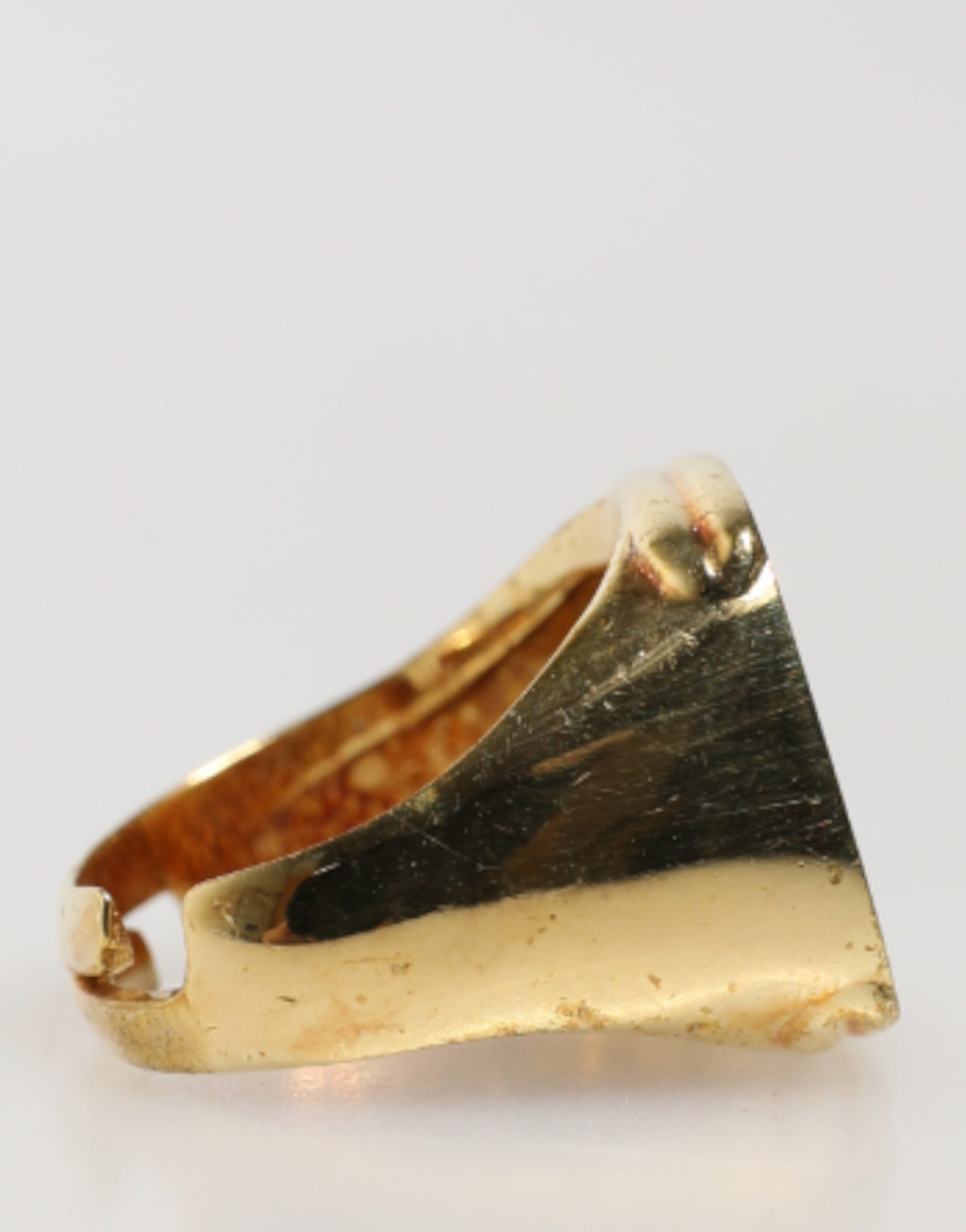 Dolce & Gabbana adjustable gold-tone ring with black enamel "J" letter