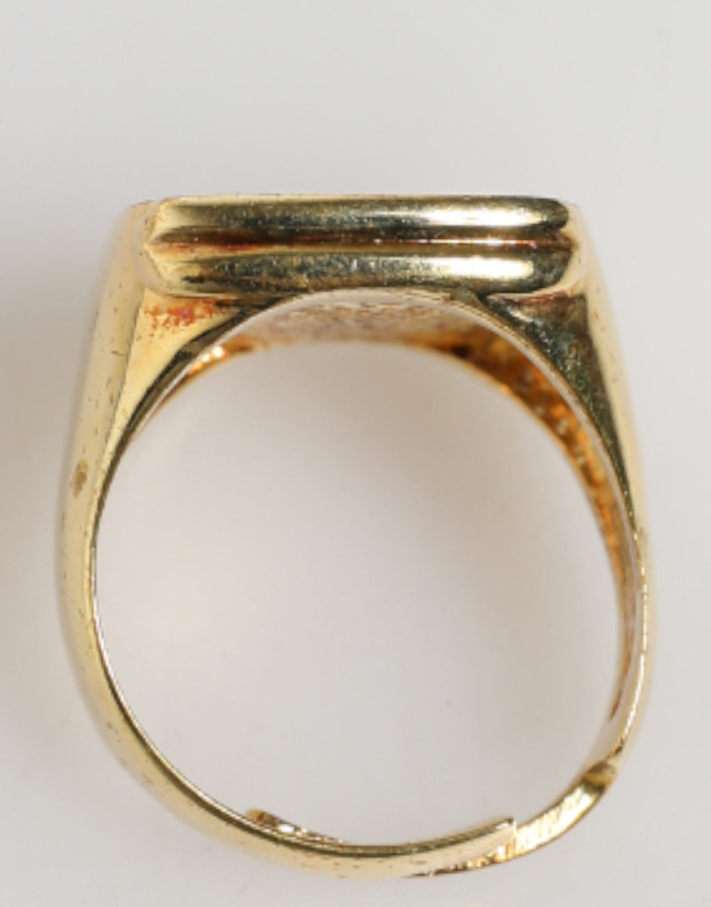 Dolce & Gabbana adjustable gold-tone ring with black enamel "J" letter